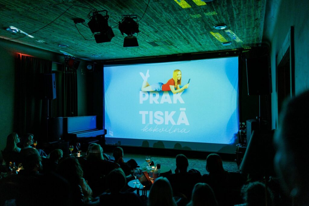 big movie screen shown with a blue background