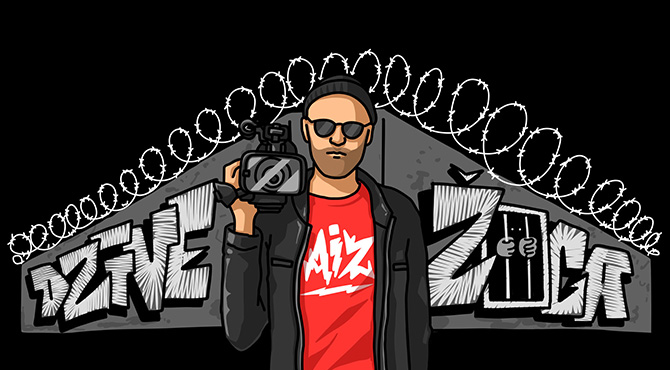 man drawn in an animation style